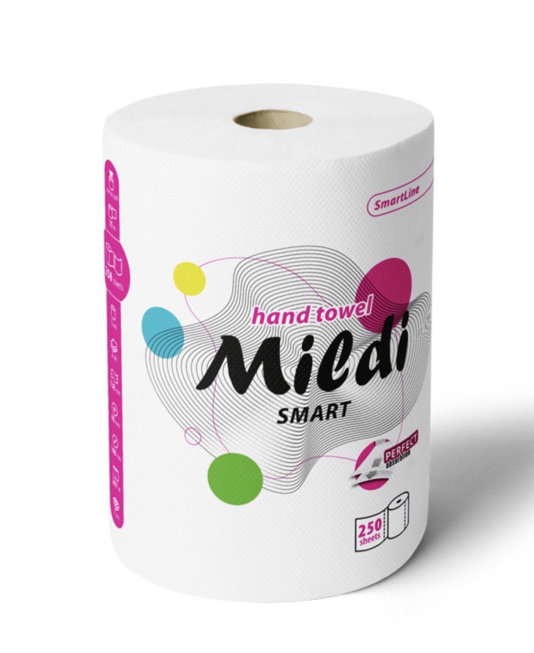 Рушник паперовий Mildi Smart 2 шари целюлозних 250 відривів 35 метрів